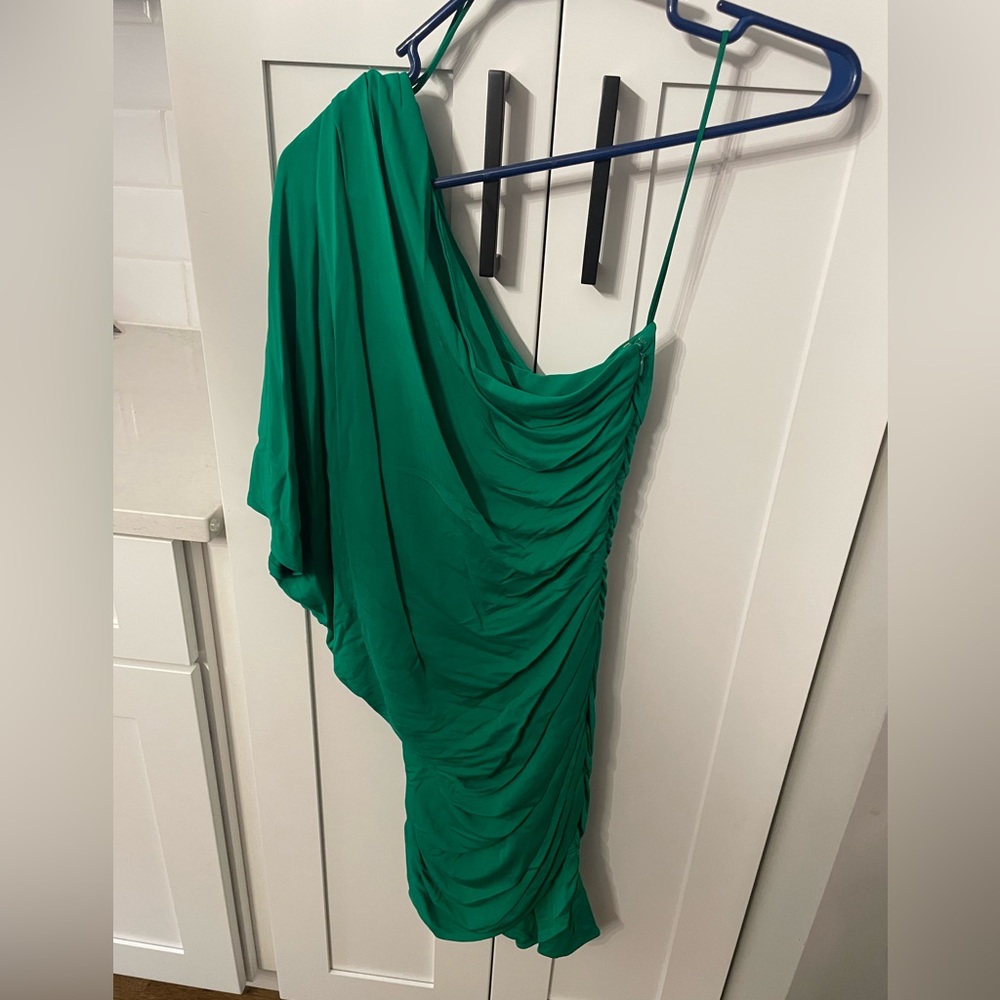 Haute Hippie Asymmetrical One Shoulder Ruched Dress
